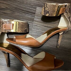 Michael Kors Tan and Snake Print Heels